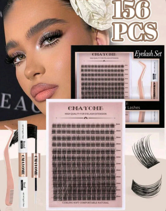 CMAYOME 156 PCS Curly Eyelashes DIY Kit