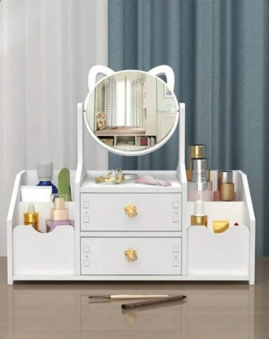 1pc Mirror Decor Cosmetic Storage Box
